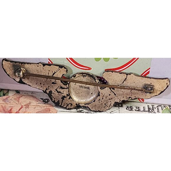 WWII Sterling US Air Corps Sweetheart Pilot Wings Pin Great Seal USAF Vintage - Picture 4 of 5